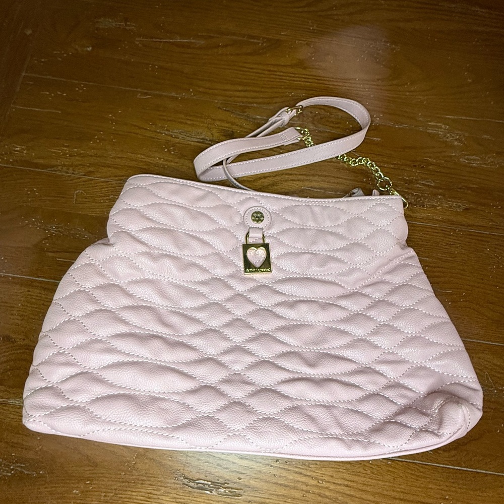 Betsey Johnson Pink Quilted Shoulder Bag - EUC